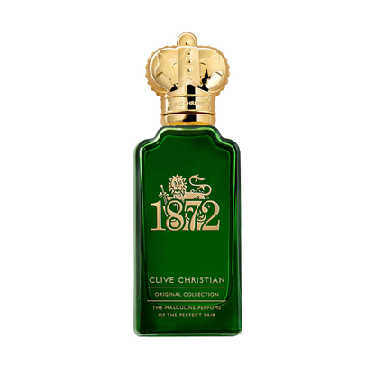 Grünes Parfüm Flakon von Clive Christian 1872 Masculine mit goldenem Deckel