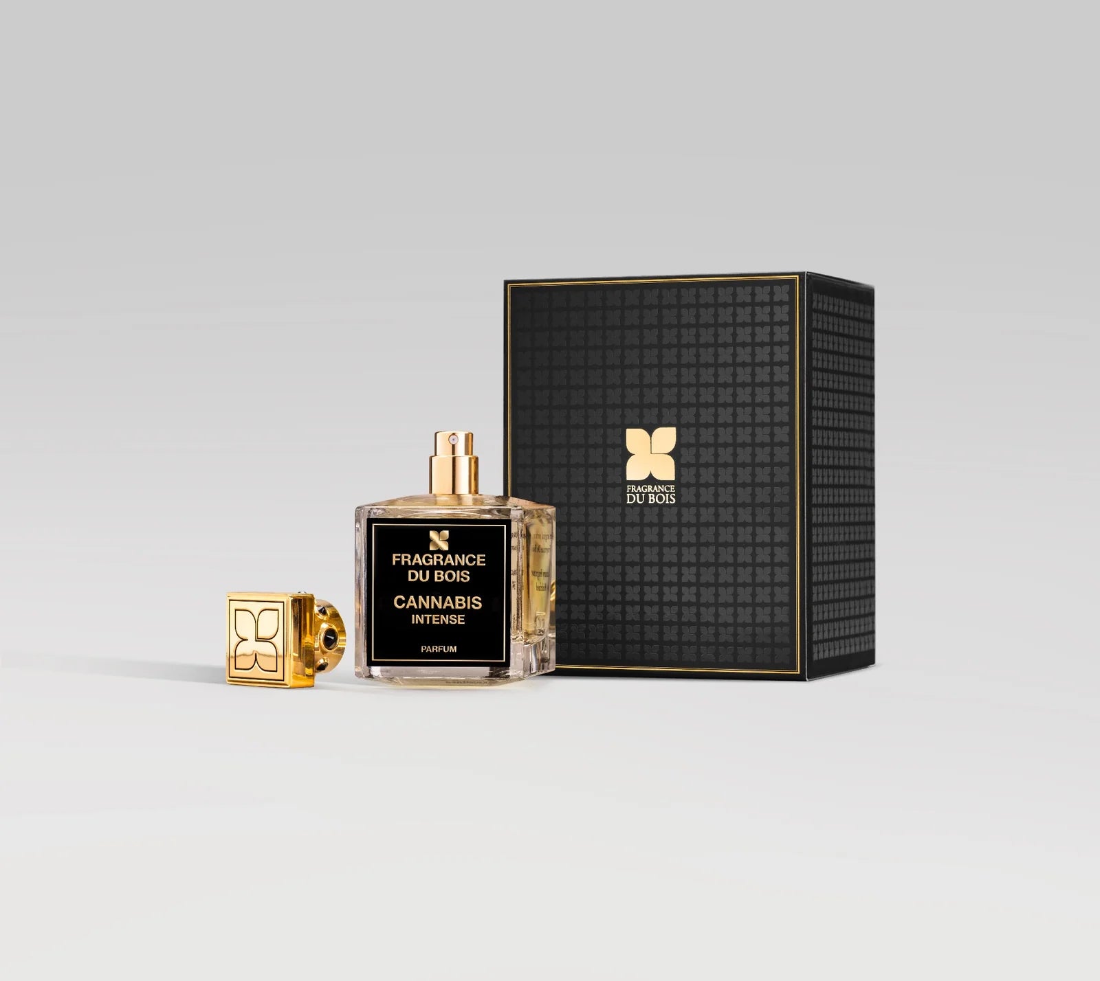 Schwarz goldene Verpackung vom Parfüm Fragrance Du Bois Cannabis Intense