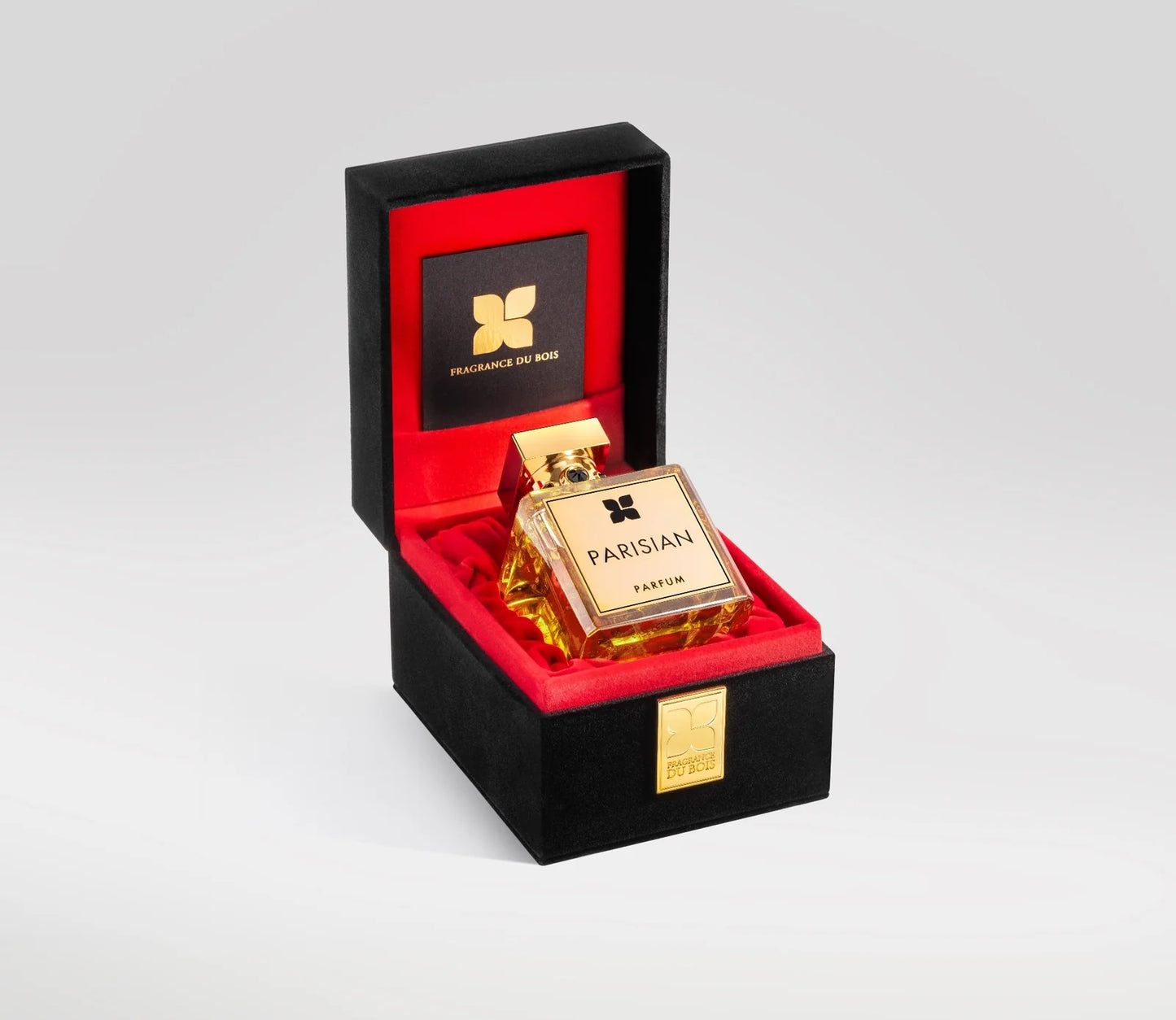 Schwarze Aufbewahrungsbox von Fragrance Du Bois Parisian mit innenliegendem Flakon
