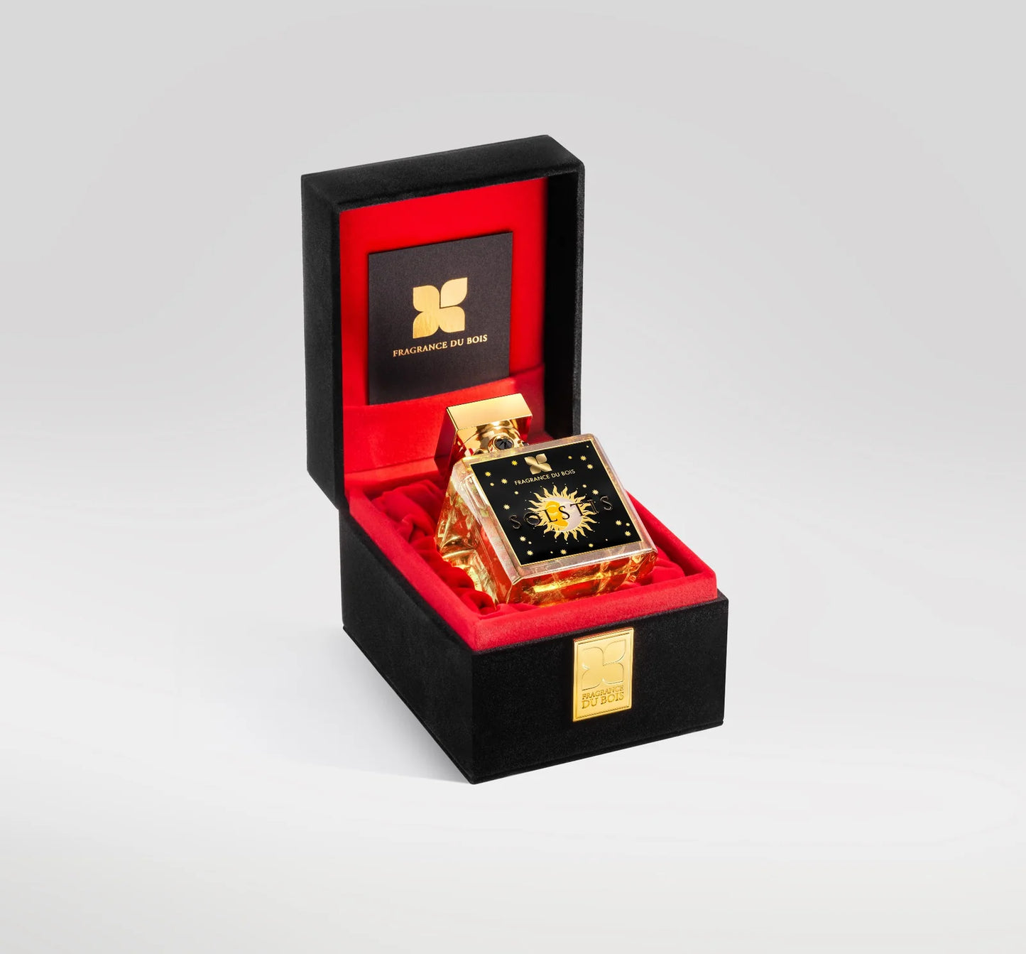Schwarze Aufbewahrungsbox von Fragrance Du Bois Solstis mit innenliegendem Flakon