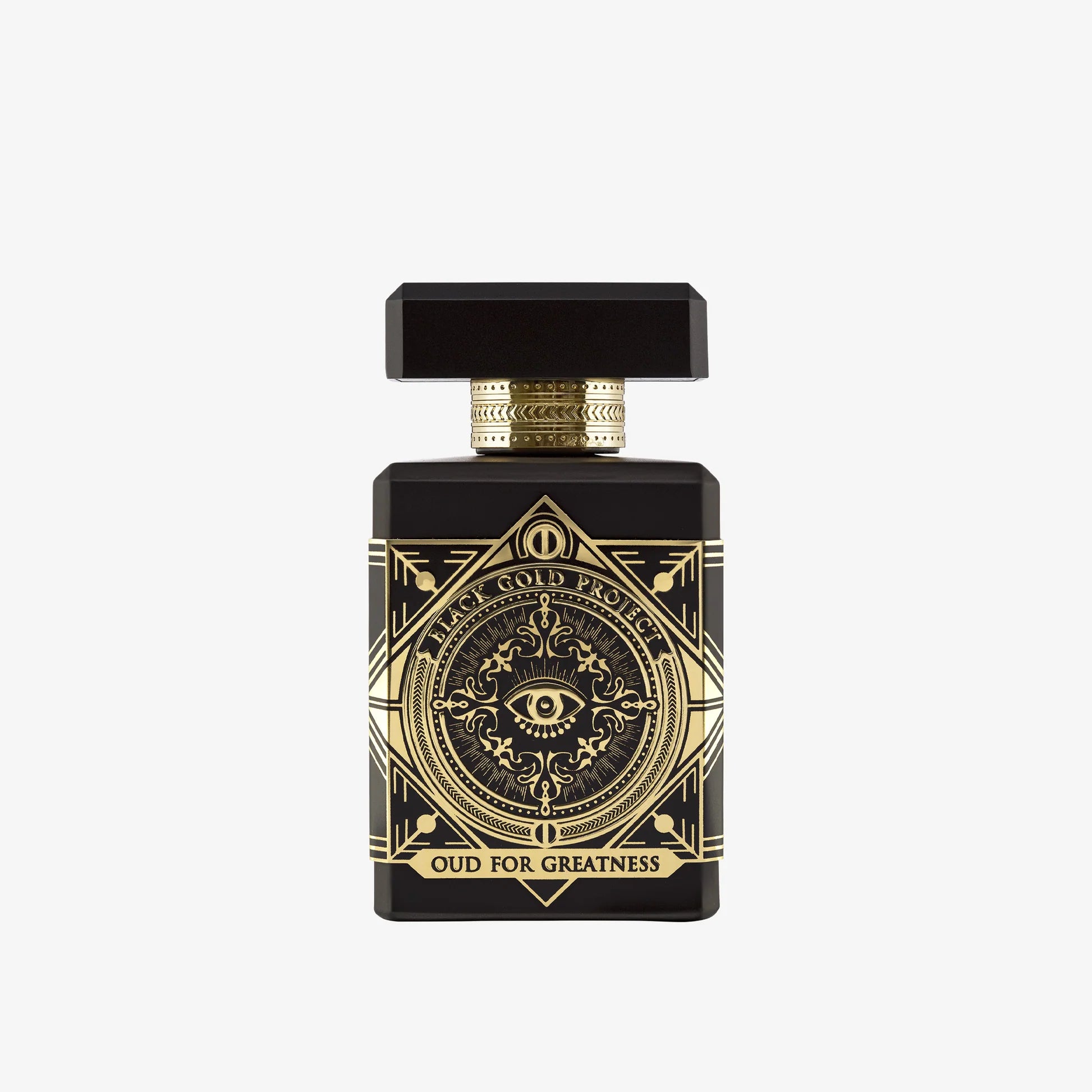 Schwarz goldenes Parfüm Flakon von Initio Oud for Greatness