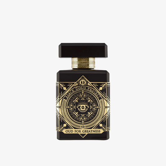 Schwarz goldenes Parfüm Flakon von Initio Oud for Greatness