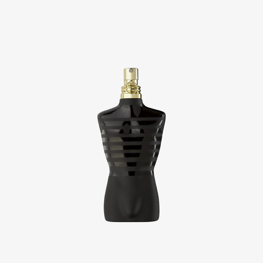 Schwarzes Parfüm Flakon von Jean Paul Gaultier Le Male Le Parfum