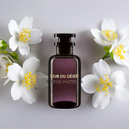 Parfüm Flakon von Louis Vuitton Fleur Du Désert mit Orchideen